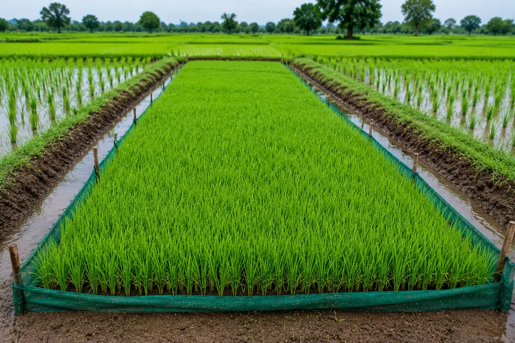 ఆరోగ్యంగా పెరిగిన వరి నారు మడి