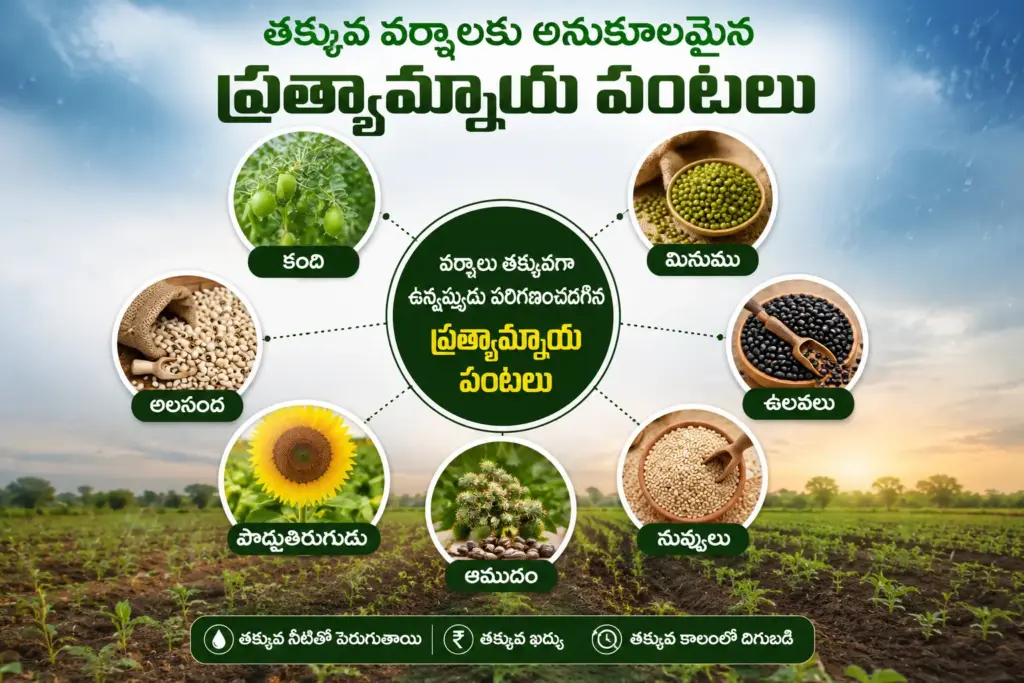 తక్కువ వర్షపాతం సమయంలో వేయదగిన ప్రత్యామ్నాయ పంటలు